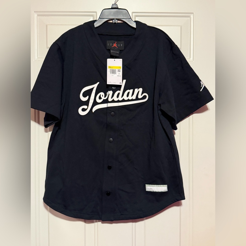 Jordan Black Button-Up Men's Jersey - Picture 1 of 7